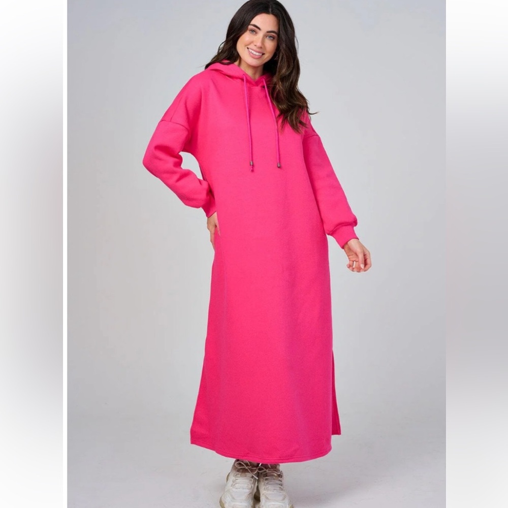 Hot Pink Hoodie Dress!